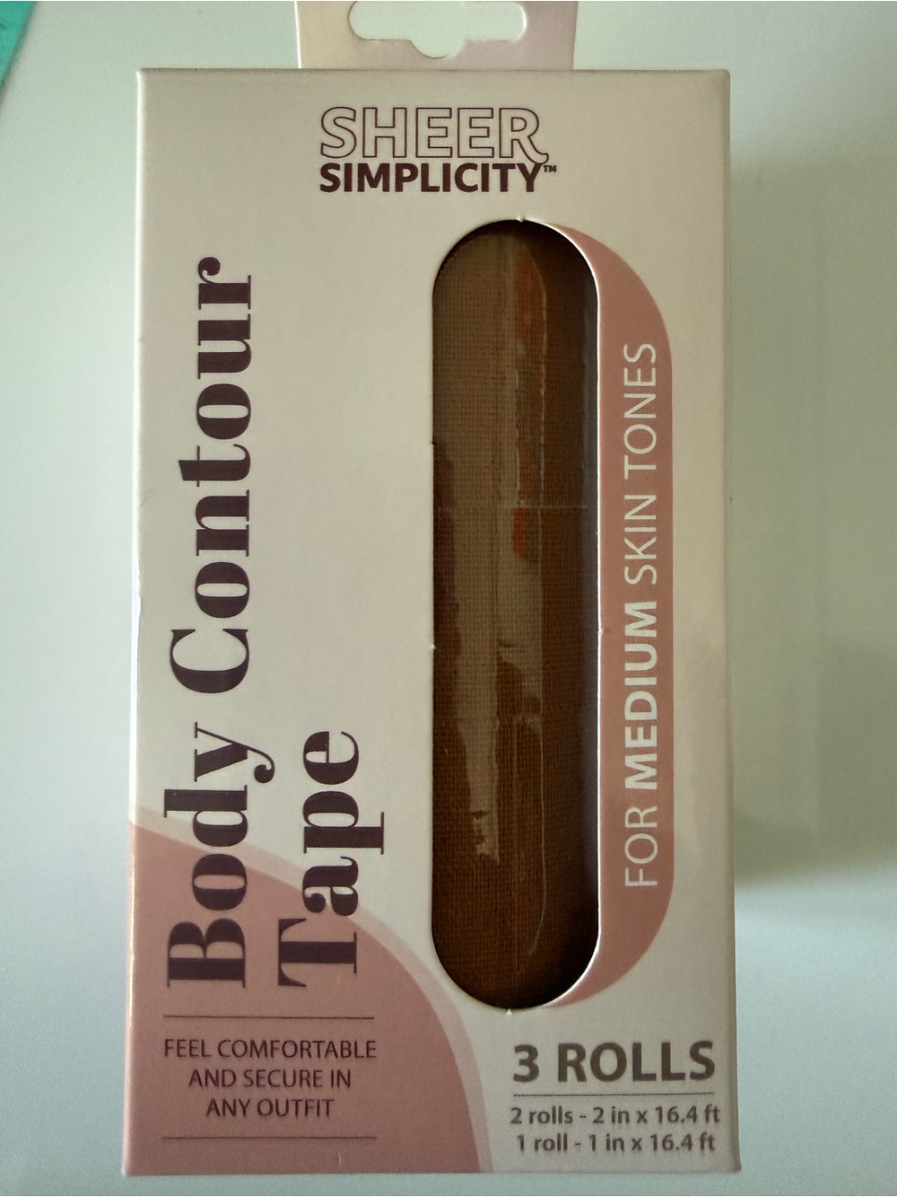 Simplicity Sheer Body Contour Tape - medium skin tones